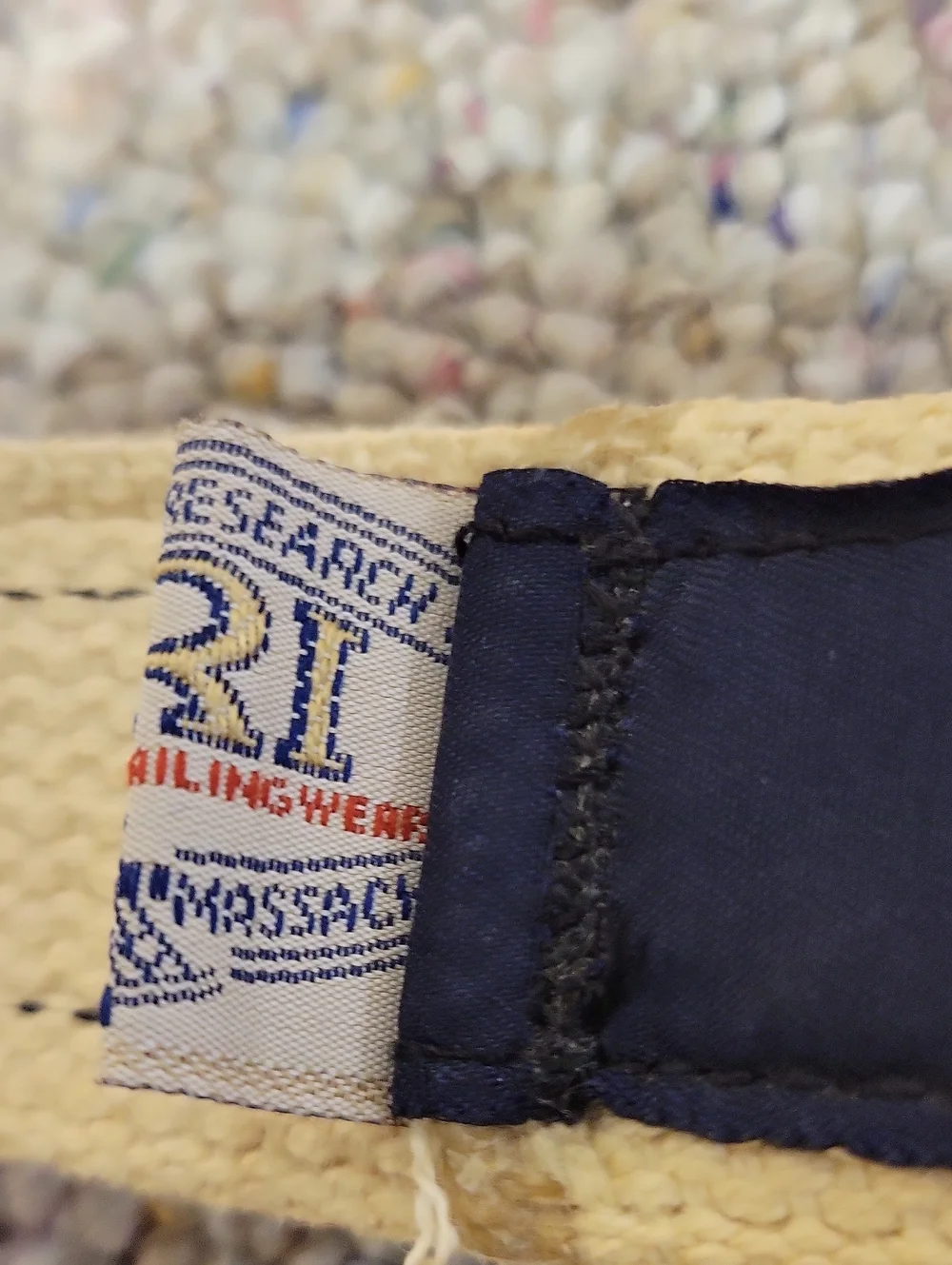 Yachtwear Research Inc Belt with Navy Ribbon and Green Whale Print Coastal